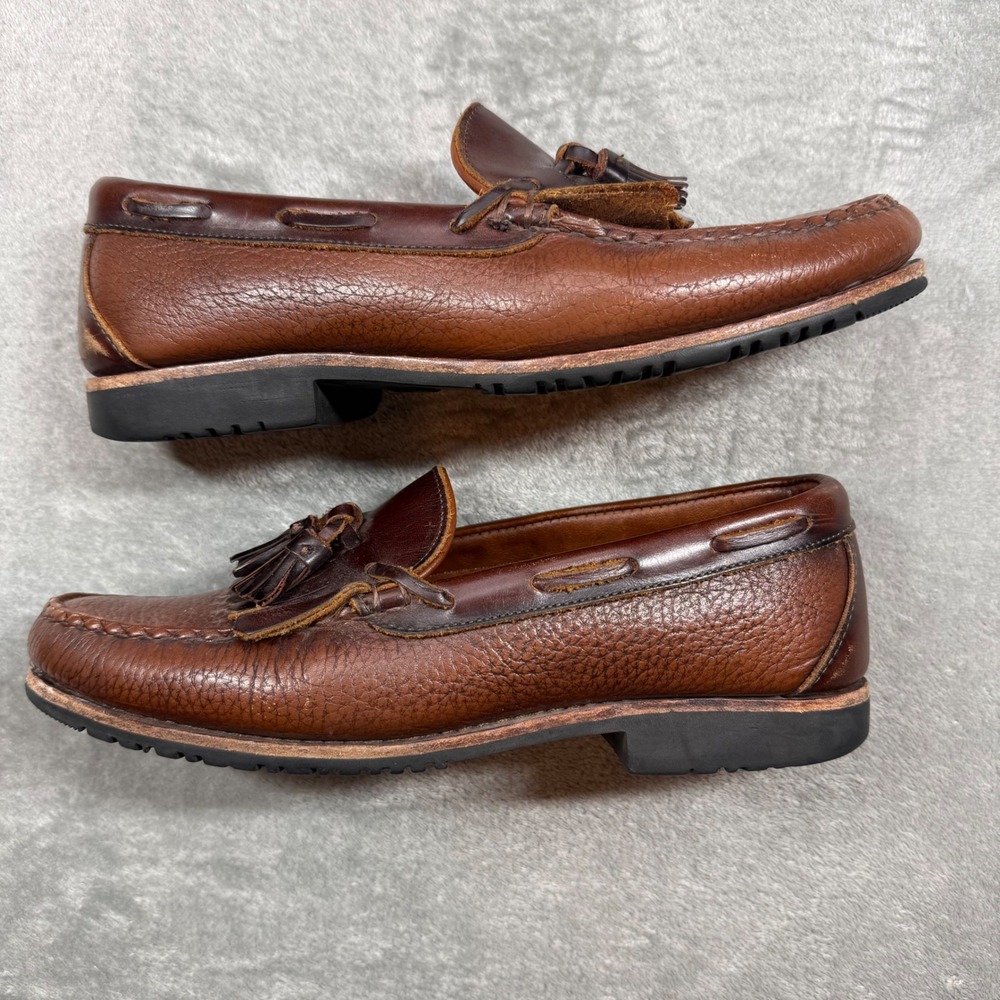Allen Edmonds Nashua Mens 9.5 D Brown Leather Kilty Tassel Loafers Preppy 42253 - Picture 5 of 9